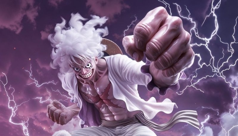 Wallpaper Luffy Gear 5 ngầu 3D 4K