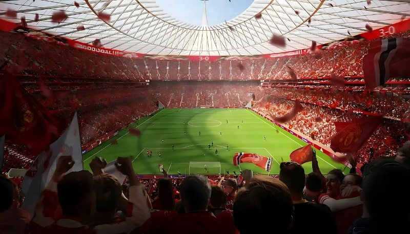Hình nền Manchester United Old Trafford rực rỡ