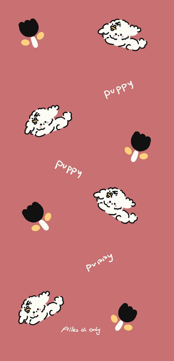 Hình nền màu đỏ cute, đáng yêu cho iPhone