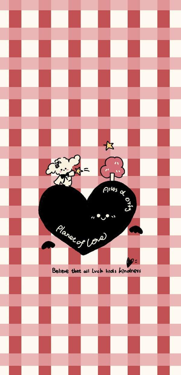 Hình nền màu đỏ cute, đáng yêu cho iPhone