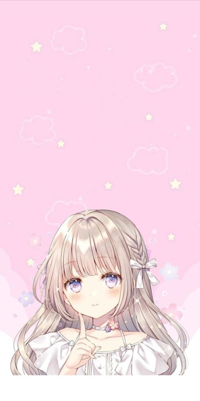 hình nền màu hồng anime chill