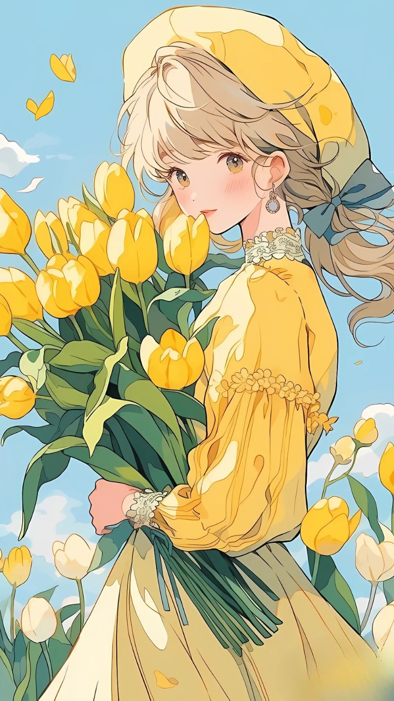 hình nền màu vàng anime