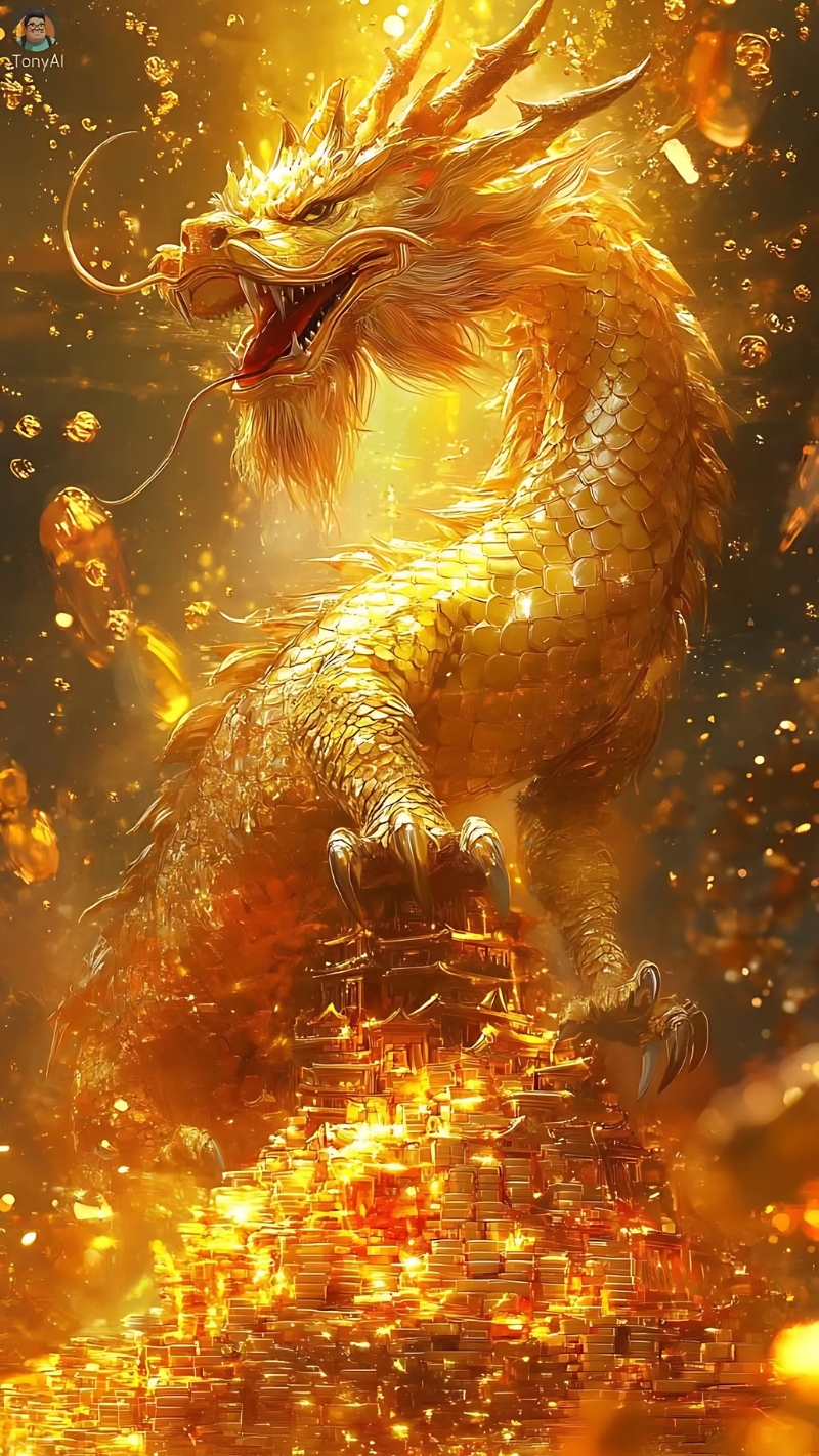 hình nền rồng vàng 3d