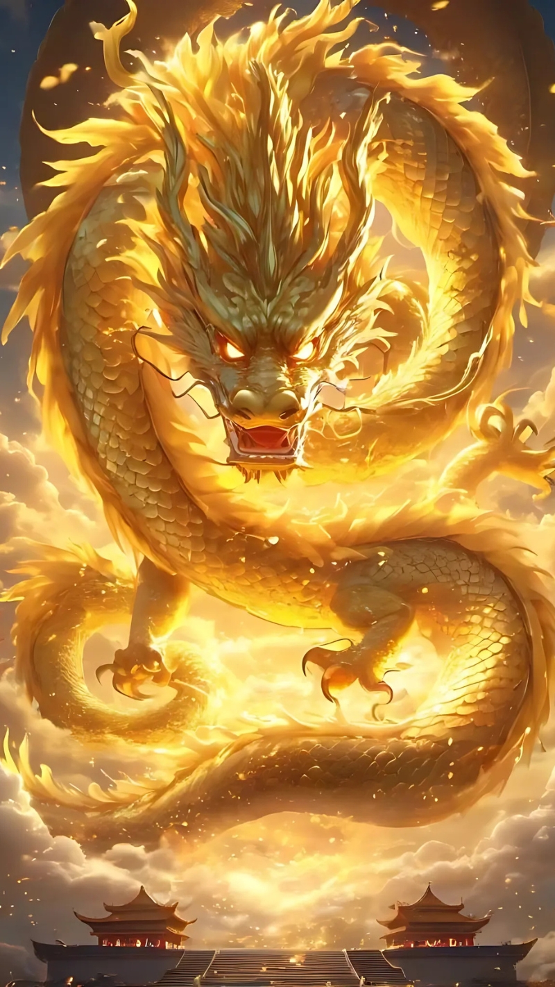hình nền rồng vàng 3d