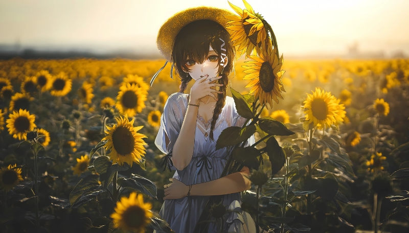 hình nền màu vàng anime cho máy tính