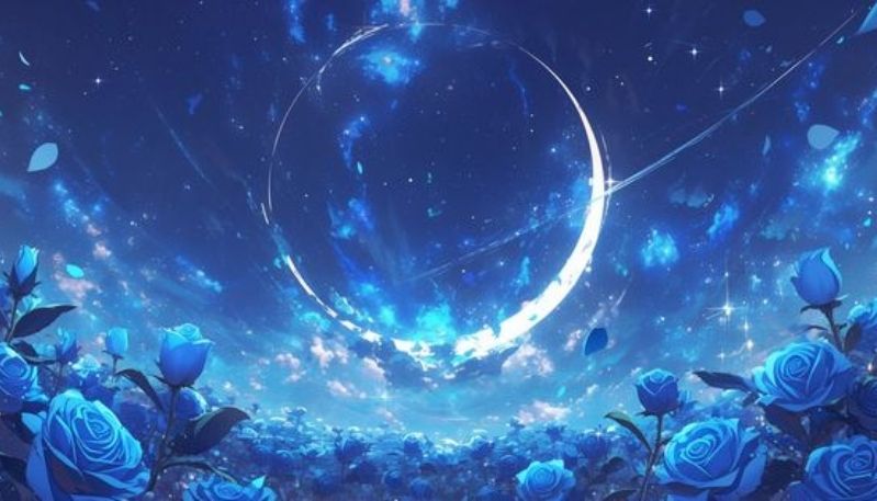 hình nền anime màu xanh dương