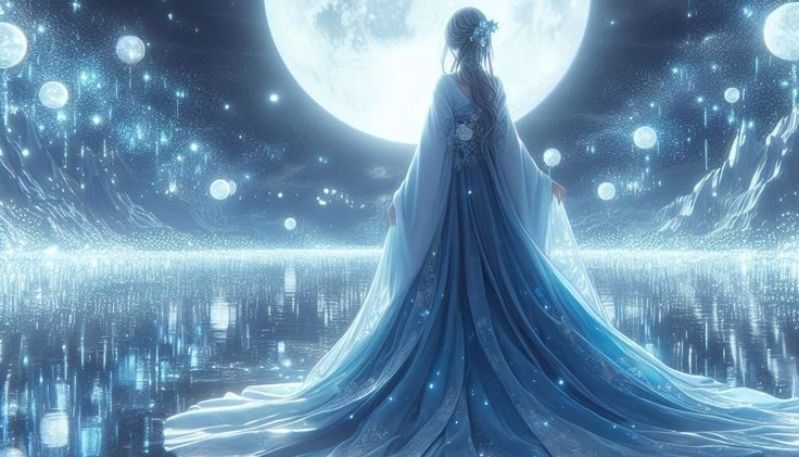 hình nền anime màu xanh dương