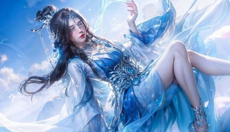 hình nền anime màu xanh dương