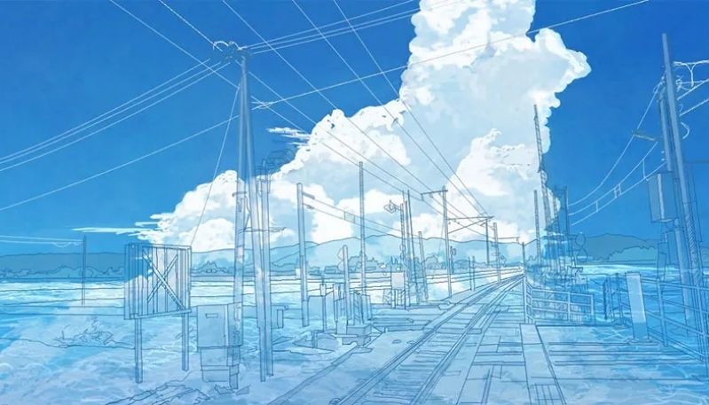 hình nền anime màu xanh dương