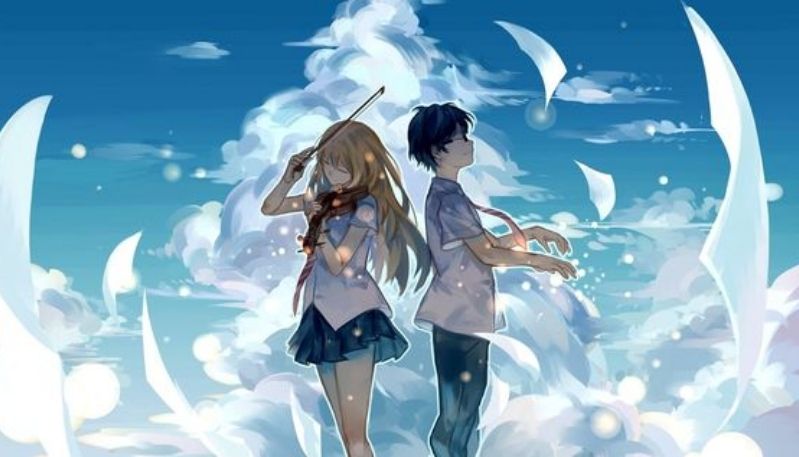 hình nền anime màu xanh dương