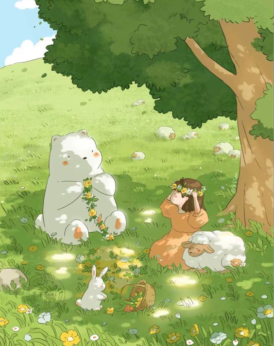 Hình nền màu xanh lá cây cute