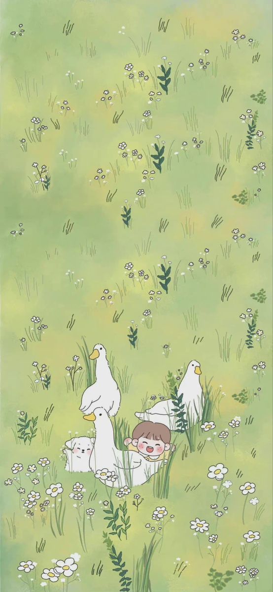 hình nền màu xanh lá cây cute