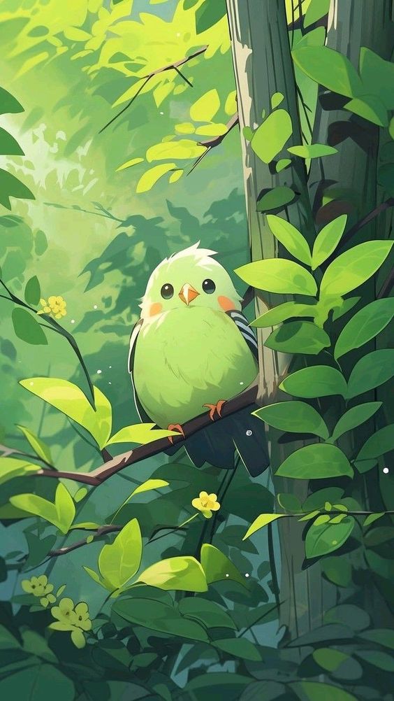 hình nền màu xanh lá cây cute
