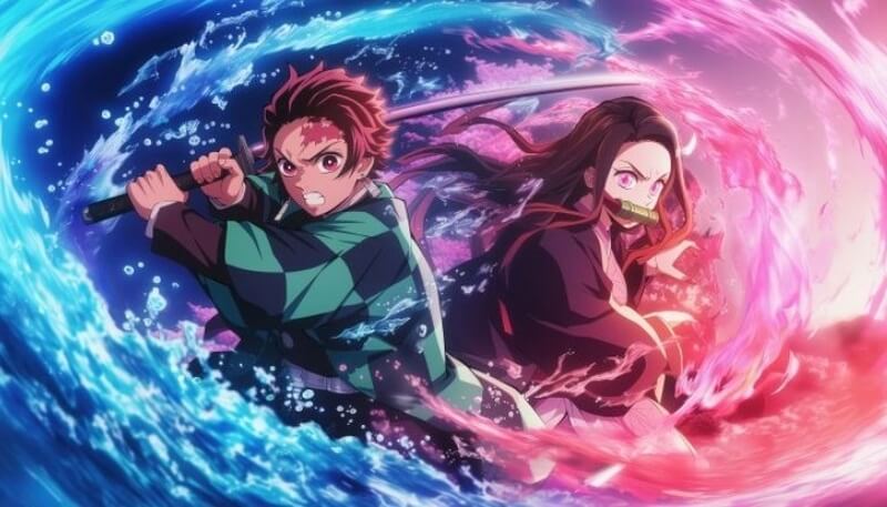 ảnh nền máy tính bảng anime tanjiro và nezuko