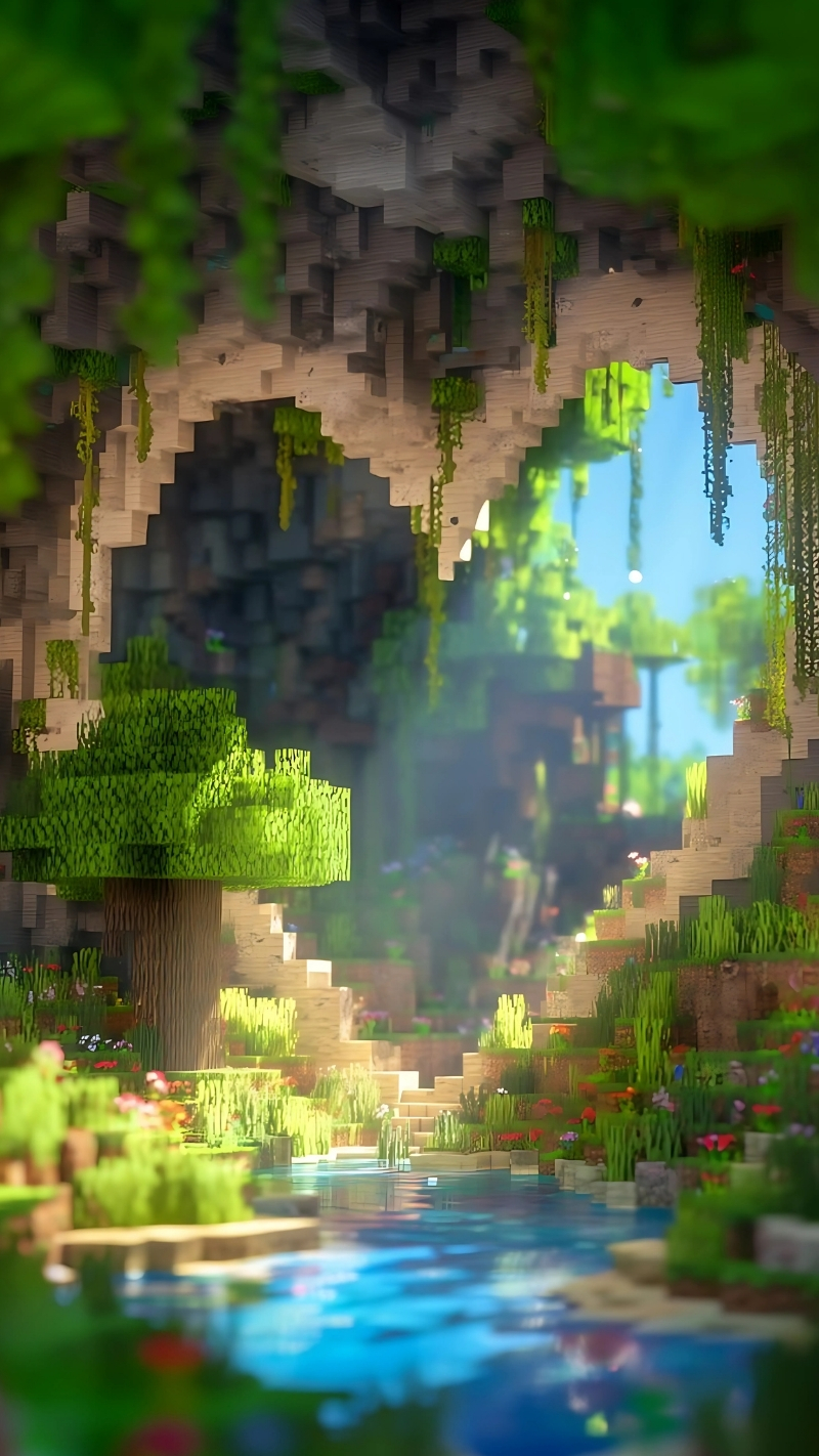 hình nền minecraft 4K cho điện thoại