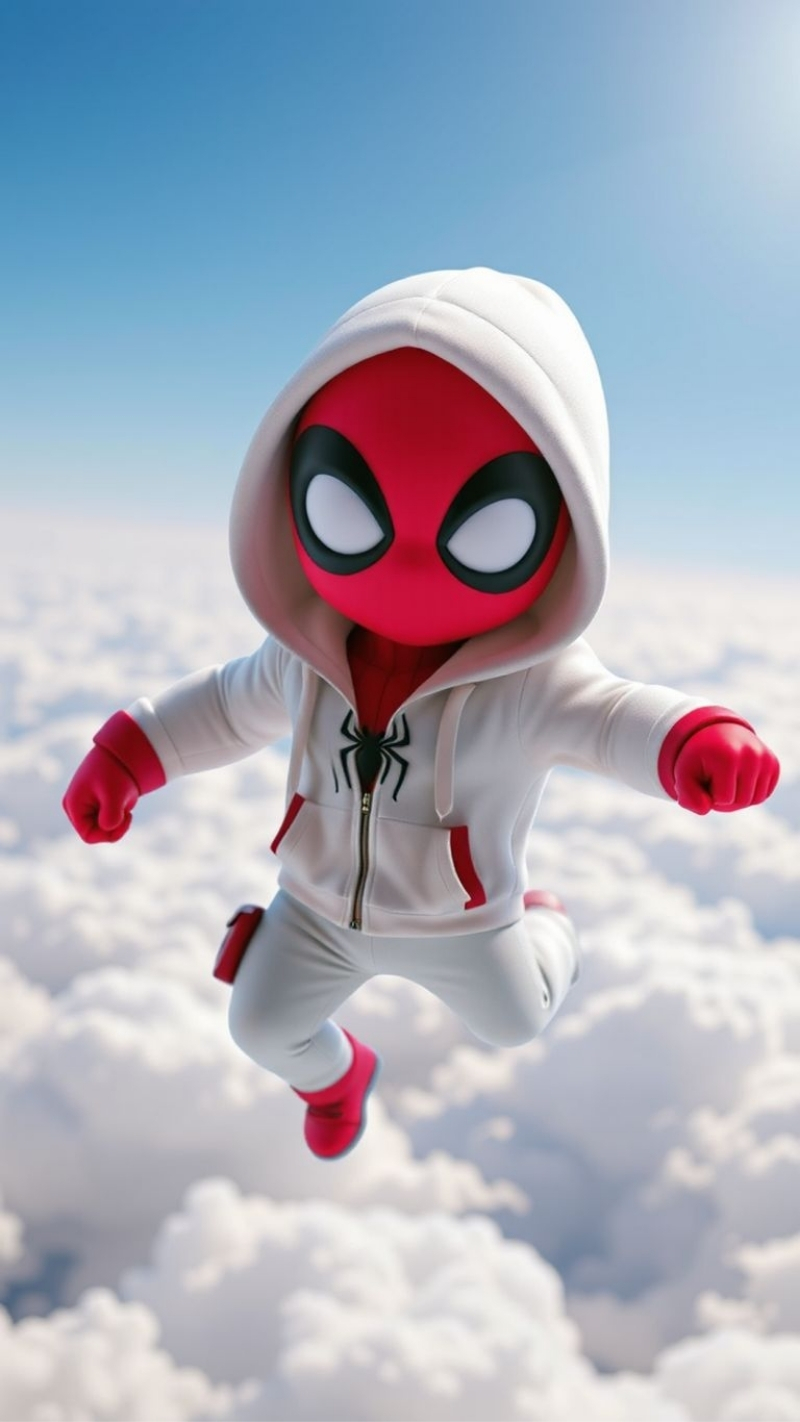 ảnh nền người nhện chibi tinh nghịch