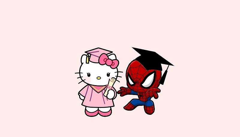 ảnh nền người nhện hello kitty siêu dễ thương