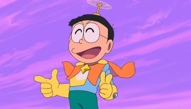 ảnh nền nobita cười híp mắt
