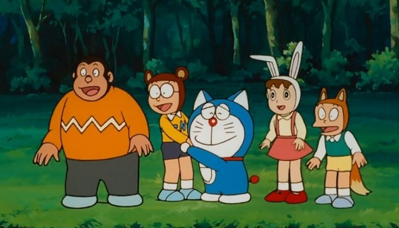 ảnh nền nobita hóa trang cùng bạn bè