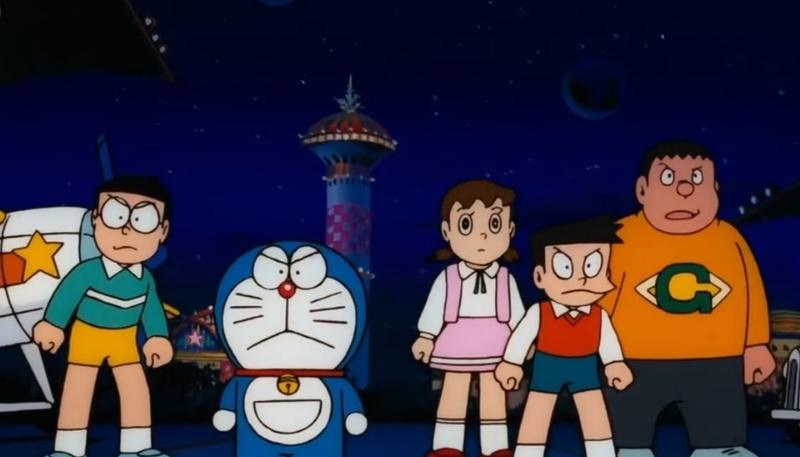 hình ảnh nền nobita và bạn bè tức giận