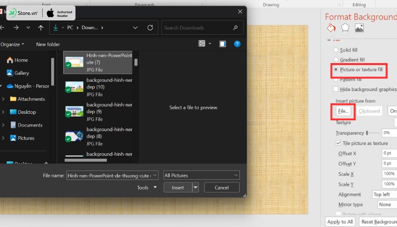 Cách chèn hình nền vào Powerpoint