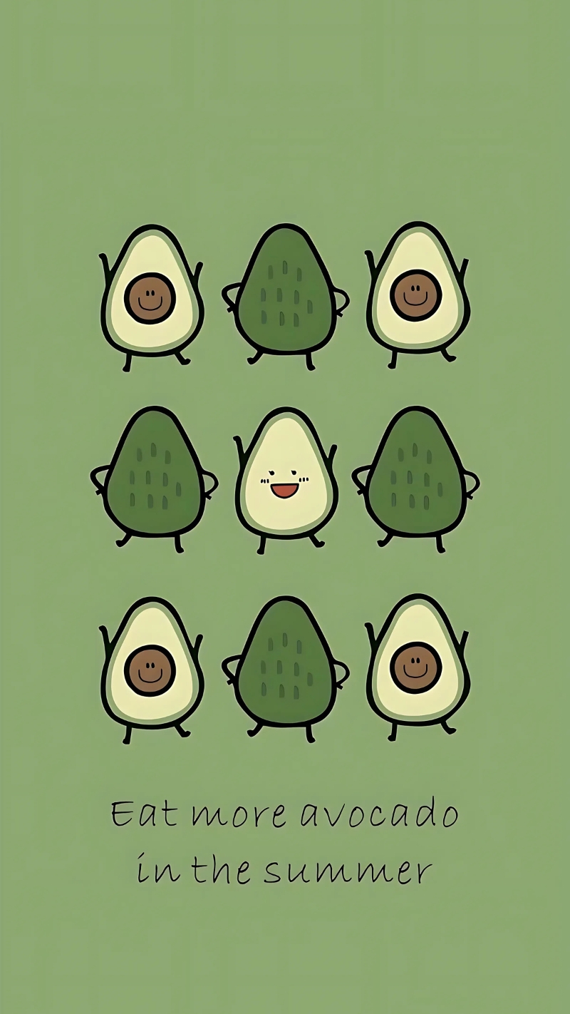 Hình nền điện thoại cute hình quả bơ
