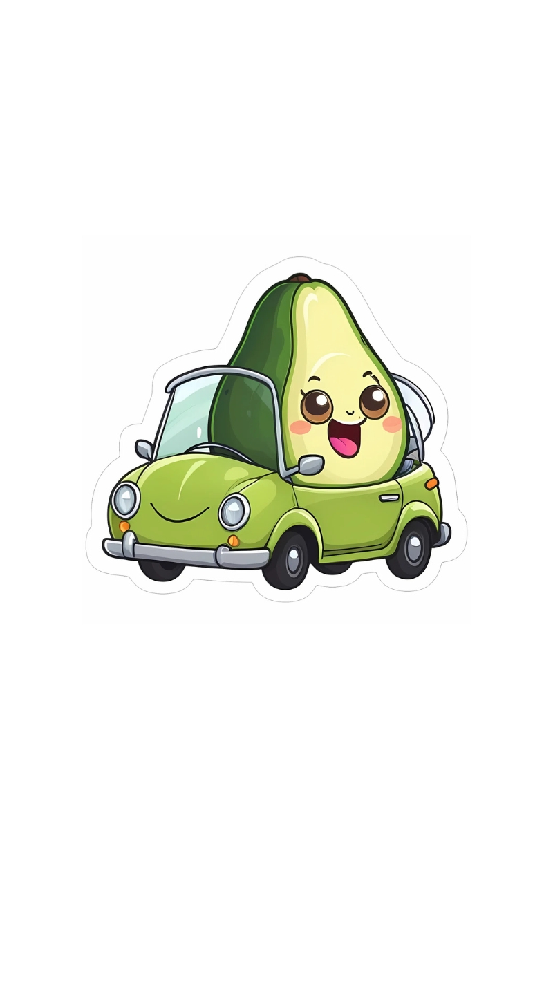 Hình nền quả bơ chibi