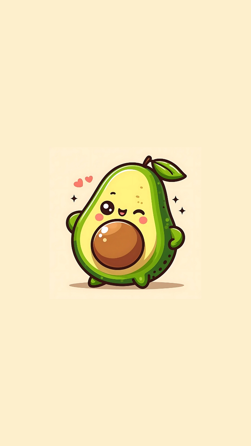 Hình nền quả bơ siêu cute