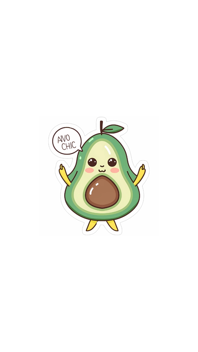 Hình trái bơ chibi cute