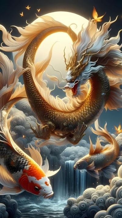 ảnh nền cá chép hoa rồng