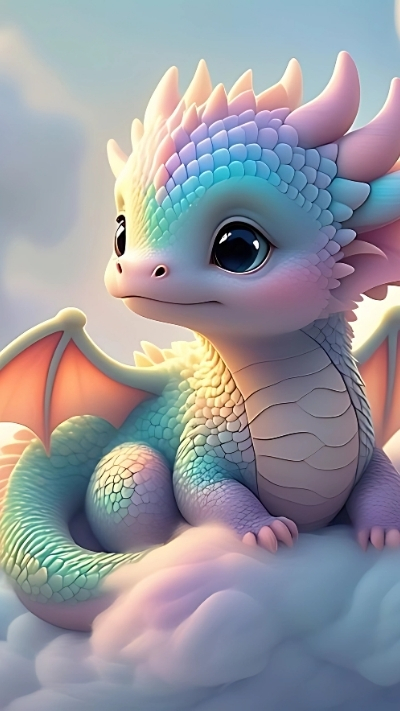 anh nền rồng con chibi 4k