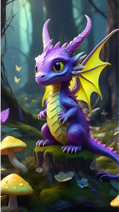 anh nền rồng con chibi hoạt hình