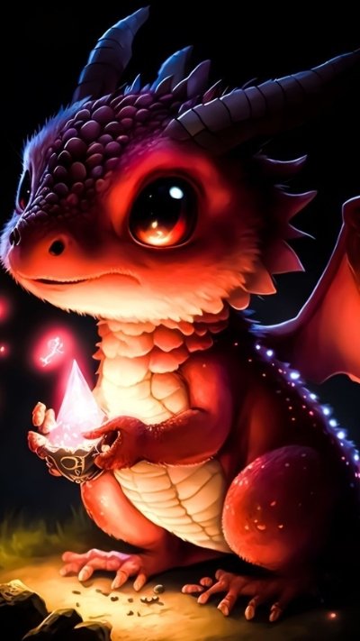 anh nền rồng con chibi màu sắc