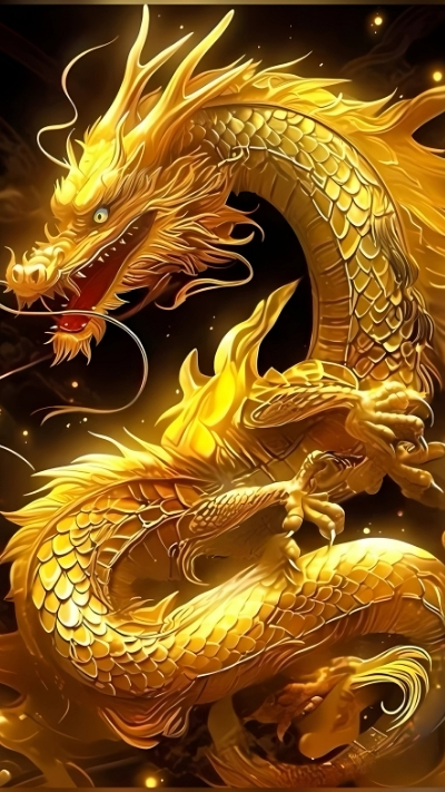 hình nền rồng vàng biểu tượng
