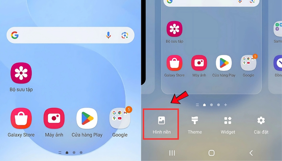 Cài hình nền Samsung