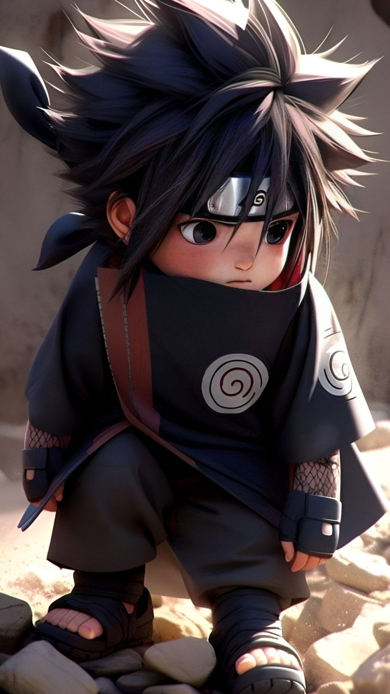 ảnh nền sasuke chibi tinh nghịch