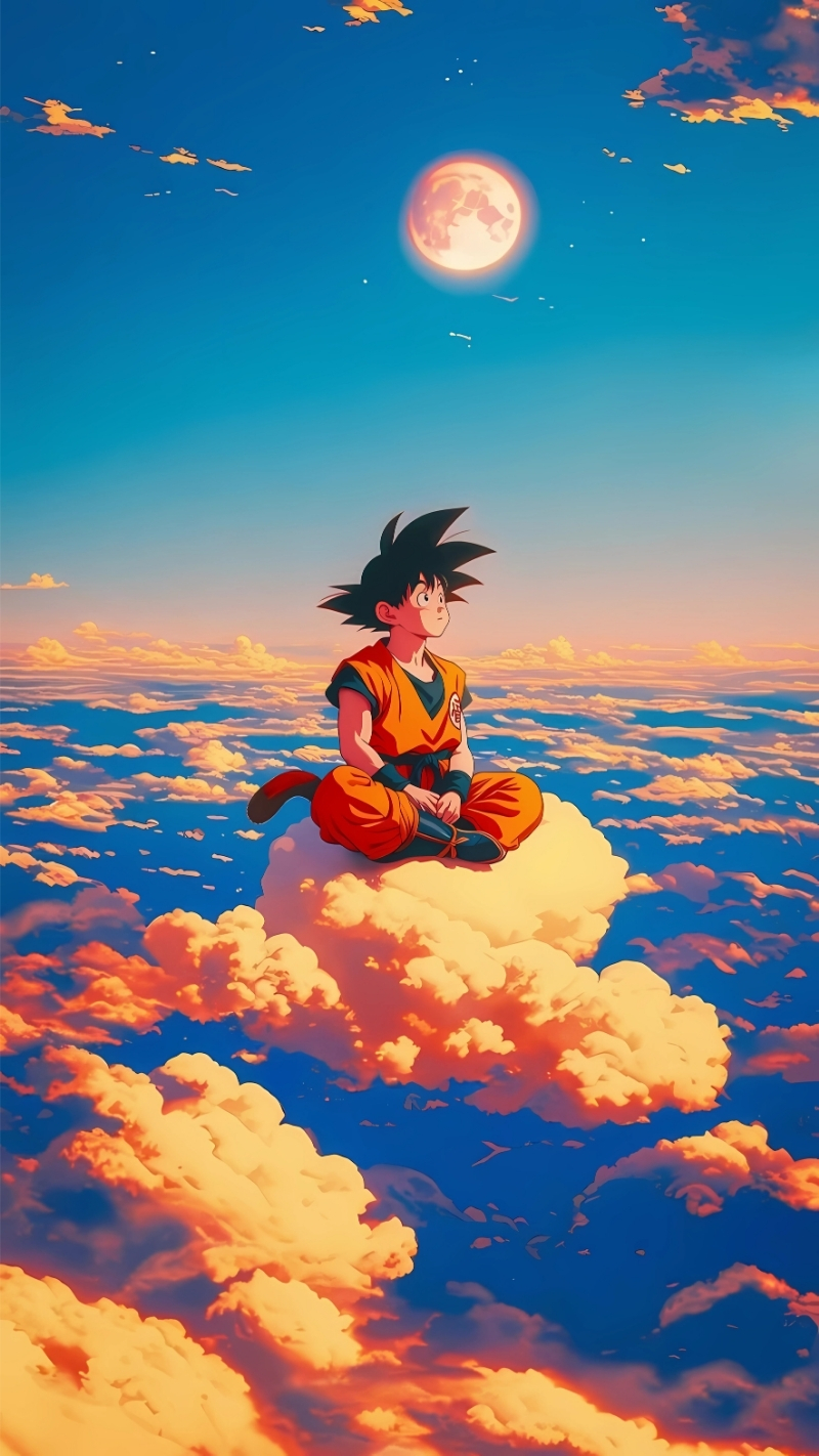 Hình nền Songoku cưỡi Cân Đẩu Vân 4K