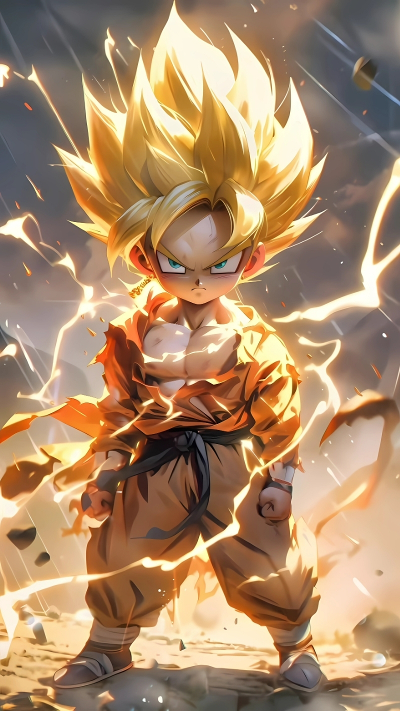 Wallpaper Songoku nhí cute 4K
