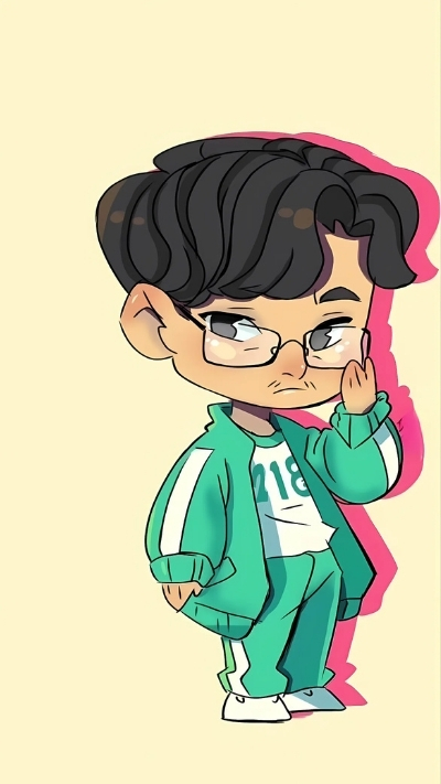 Mẫu ảnh nền Squid Game chibi ấn tượng đẹp cho điện thoại