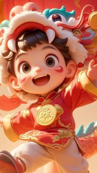 Hình nền chibi Lân Tết