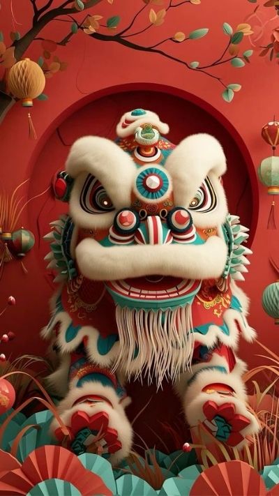 Hình nền chibi Lân Tết