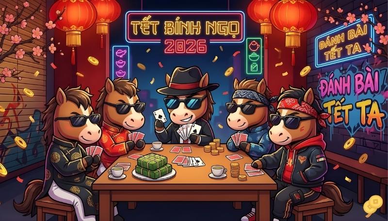 hình nền tết chơi đánh bài