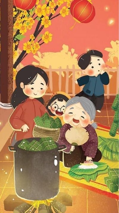 Hình nền Tết Nguyên Đán sum vầy gia đình