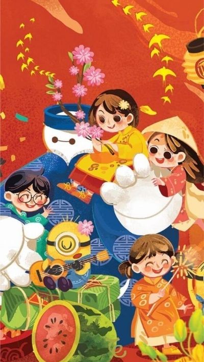 Hình nền Tết Nguyên Đán sum vầy gia đình