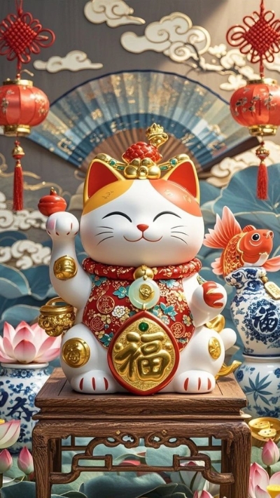 Hình nền mèo Thần Tài