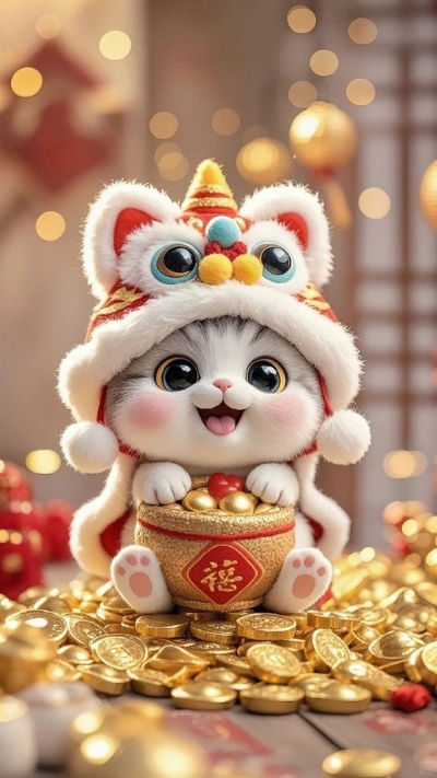 Hình nền mèo Thần Tài