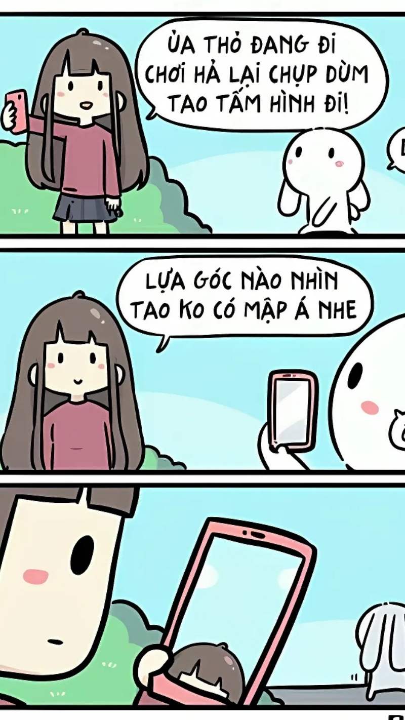 Hình nền thỏ 7 màu và chị Xô hoạt hình cute