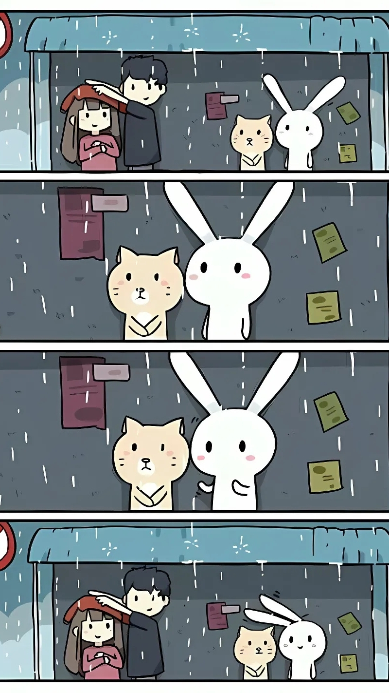 Meme thỏ 7 màu cực kỳ vui nhộn
