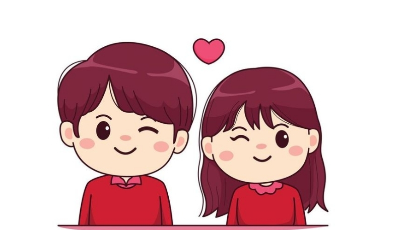 Hình nền Valentine chibi cute