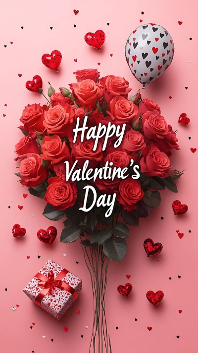 Hình nền Valentine hoa hồng